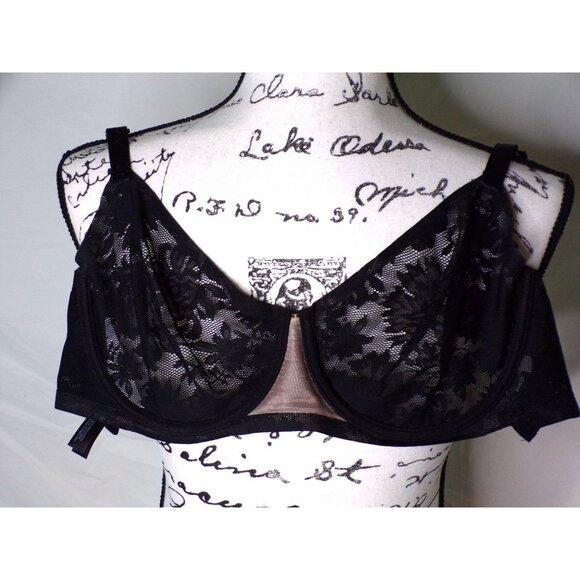 🆕NATORI Levitate Non-Padded Underwire Lace T-Shirt Bra 34DDD Black #724320 - Picture 10 of 10